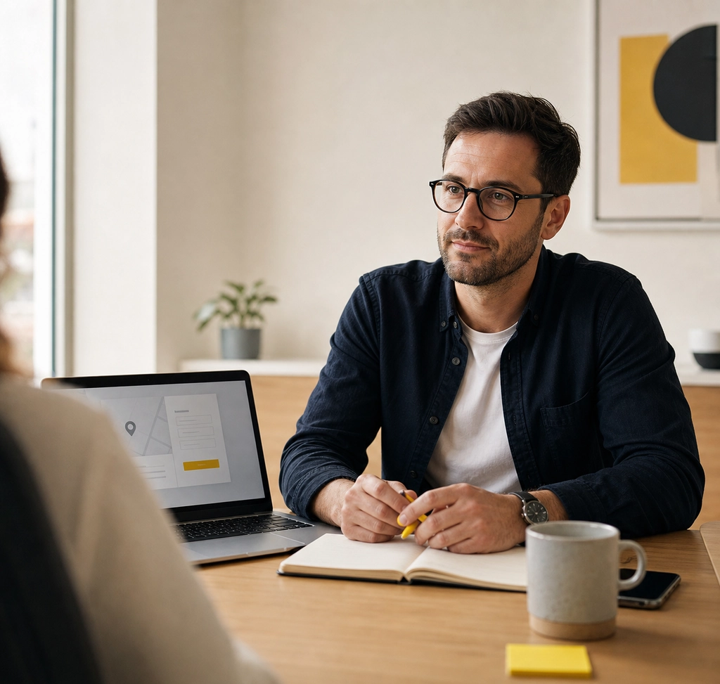 Consultation-focused website visual used on the Pixel Peak contact page
