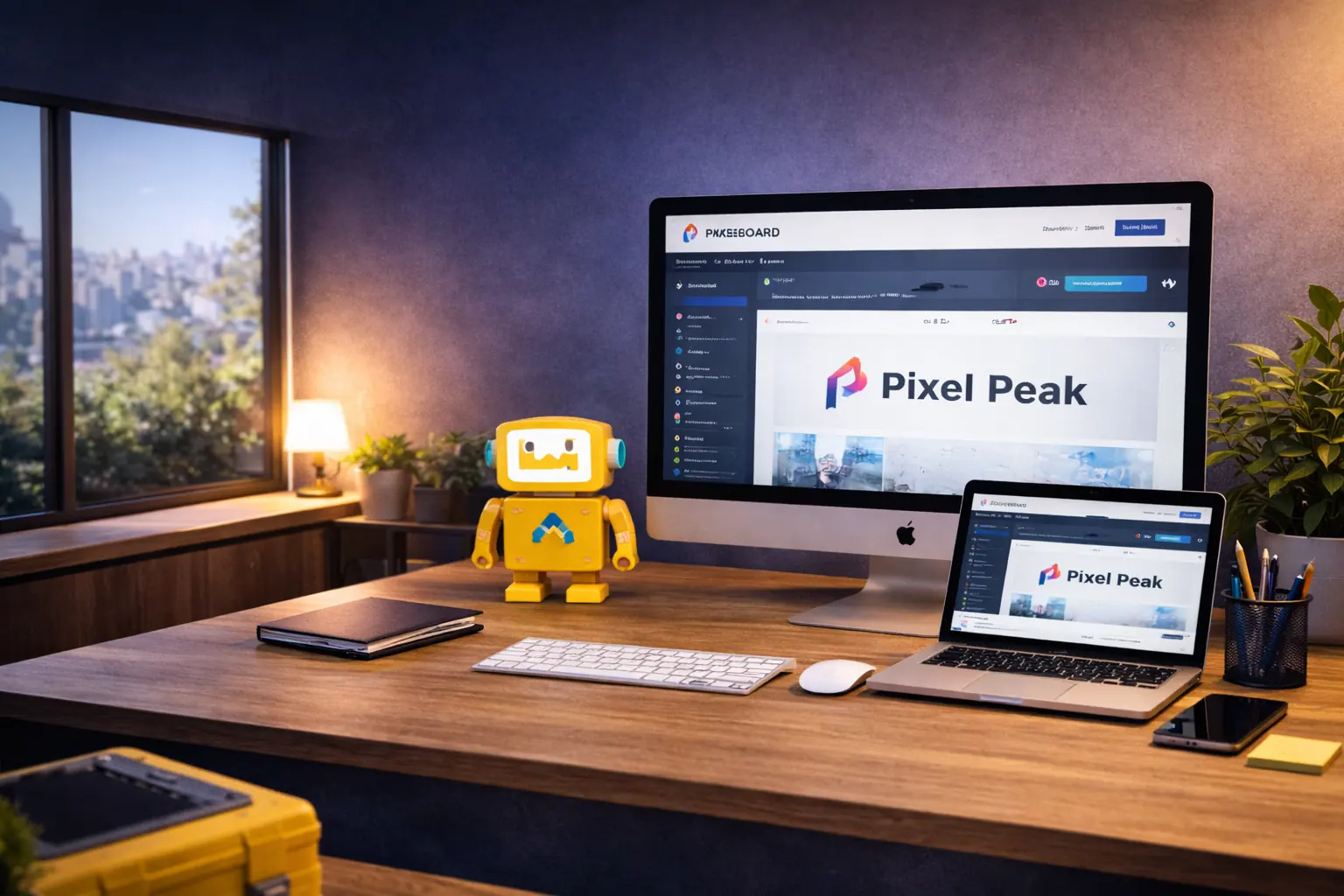 Multi-page website strategy preview shown across desktop and mobile devices