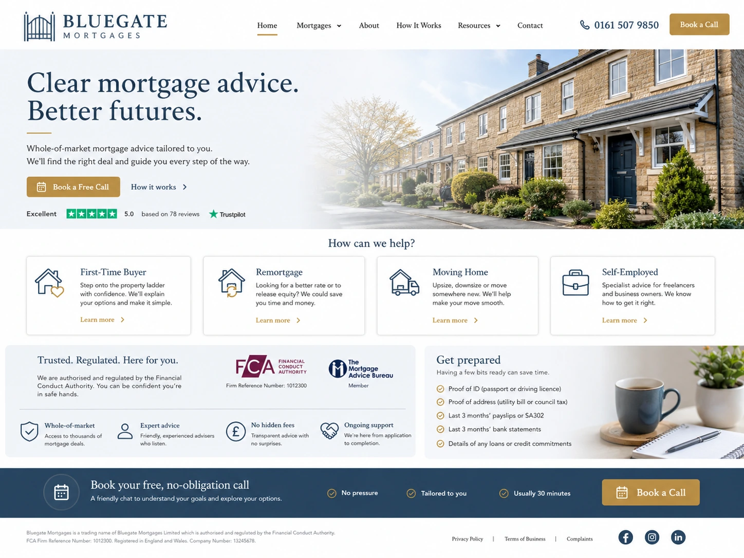 Bluegate Mortgages website case study screenshot