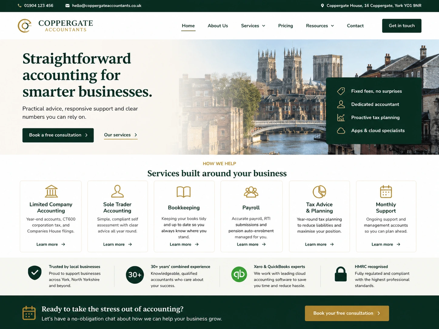 Coppergate Accountants website case study screenshot