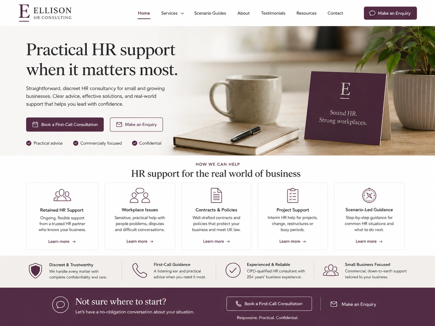 Ellison HR Consulting website case study screenshot