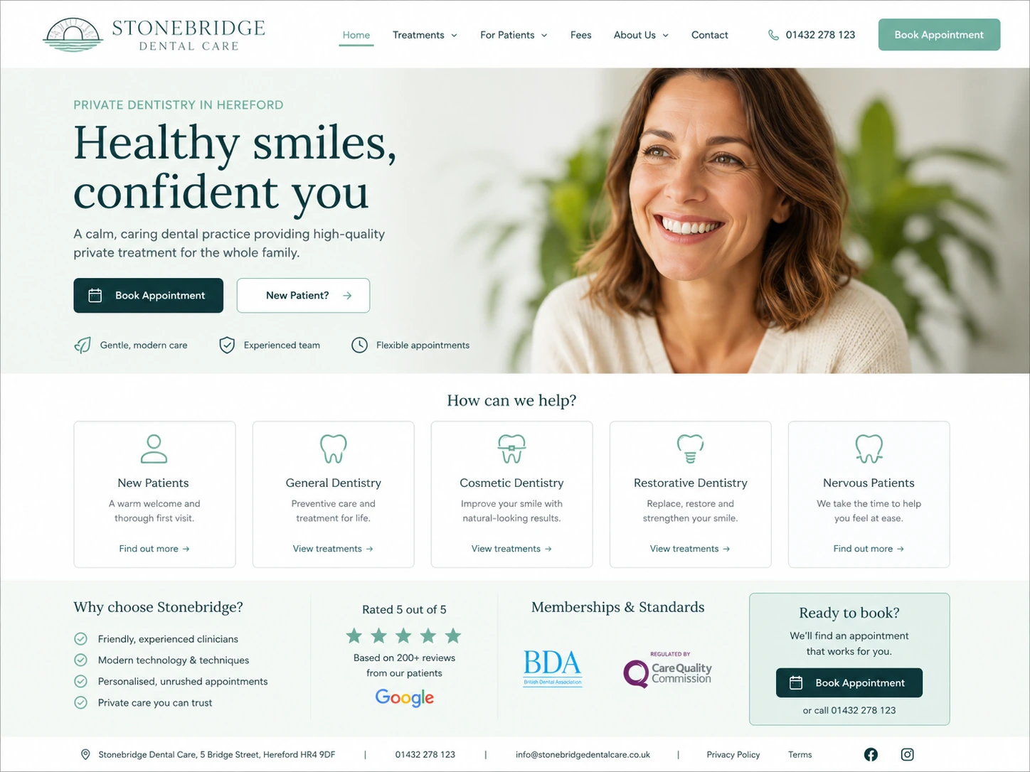 Stonebridge Dental Care website case study screenshot